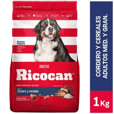 Ricocan Adultos Razas Medianas y Grandes Sabor Cordero y Cereales Bolsa 1kg