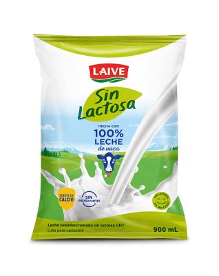 Laive Leche sin Lactosa UHT Bolsa 900ml