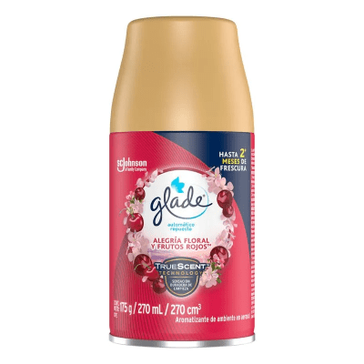 Glade Alegría Floral y Frutos Rojos Repuesto Automático Frasco 270ml