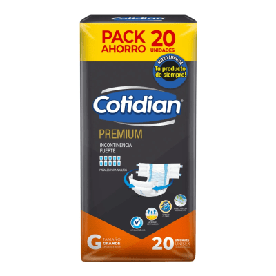 Cotidian Pañal Premium Talla G Bolsa 20und2
