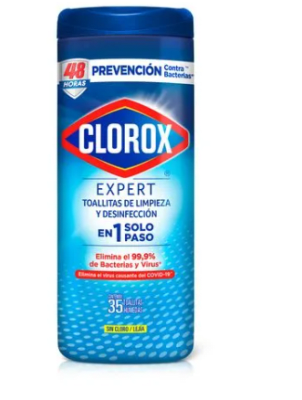 Clorox Toallitas de limpieza y desinfección de 35 toallitas Húmedas1