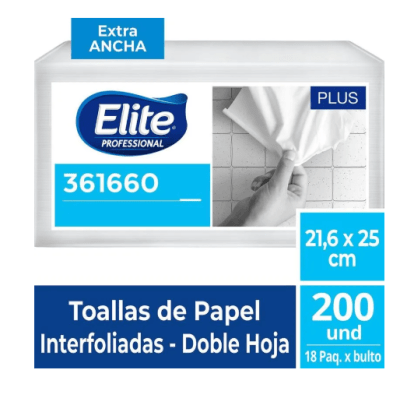 Toalla Interfoliada Plus XL Doble Hoja 200 Un