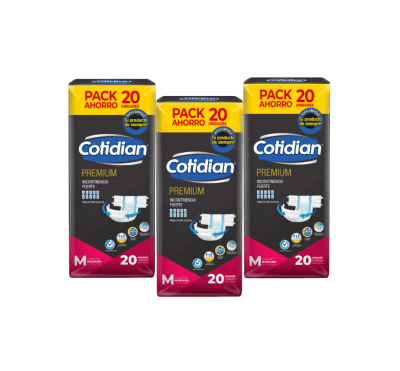 Cotidian Pañal Premium Talla M Pack 3und1