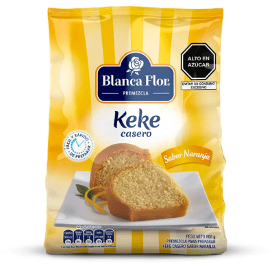 Pre Mezcla en Polvo para keke naranja  BLANCA FLOR Bolsa 800g