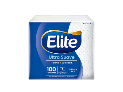 Elite Servilleta Ultra Suave Dobladas en 4 X 100und
