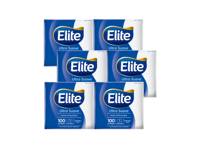 Elite Servilleta Ultra Suave Dobladas en 4 Plancha X 6und