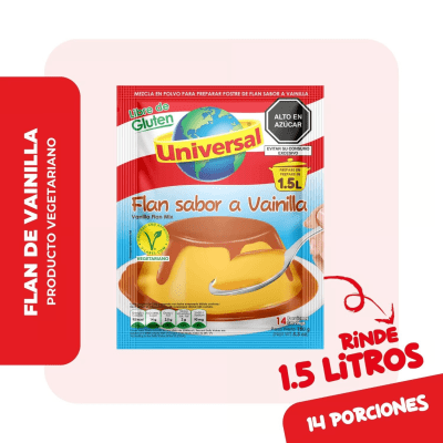 Universal Flan Sabor Vainilla Bolsa 150gr