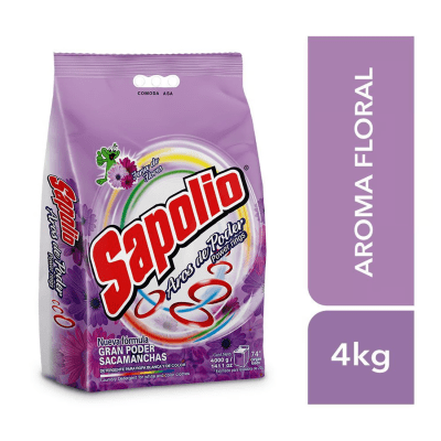 Sapolio Detergente Polvo Feria de Flores Bolsa 4kg