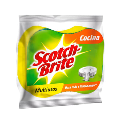 Scotch Brite Fibra Esponja 2en1 Limpieza Pesada