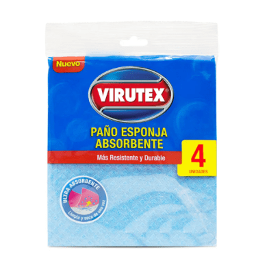 Virutex Paño Esponja Absorbente 4und