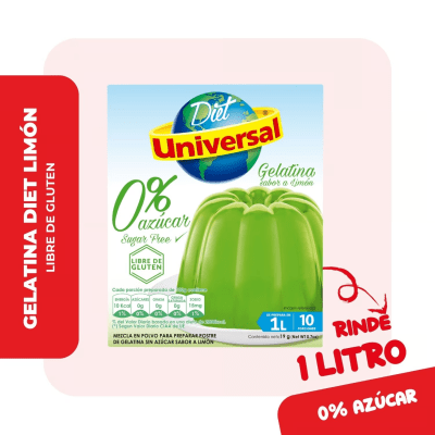 Universal Gelatina 0% Azúcar Sabor Limón Caja 19gr1
