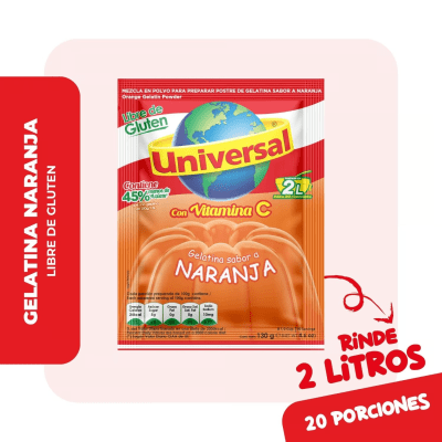 Universal Gelatina Sabor Naranja Bolsa 150gr