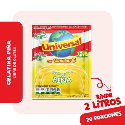 Universal Gelatina Sabor Piña Bolsa 130gr1