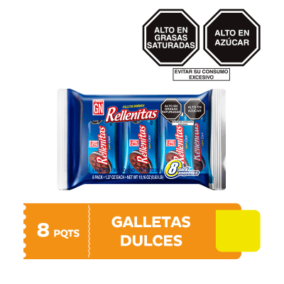 GN Rellenitas Galleta Sabor Coco Pack 8und1