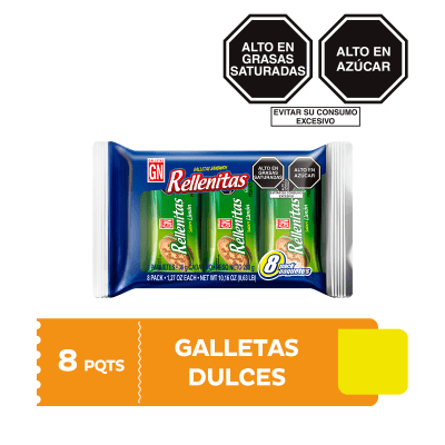 GN Rellenitas Galleta Sabor Limón Pack 8und