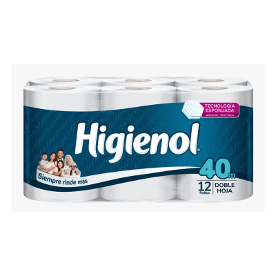Higienol Papel Higiénico 40m Maleta 12und1
