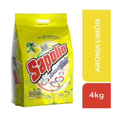 Sapolio Detergente Polvo Fresco Limón Bolsa 4kg