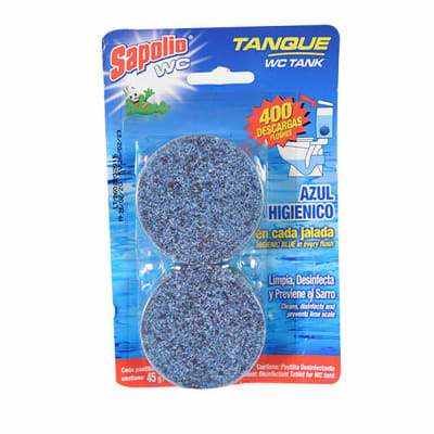 Pastilla Desinfectante para Tanque PACK 2 UNI Sapolio Azul Higiénico