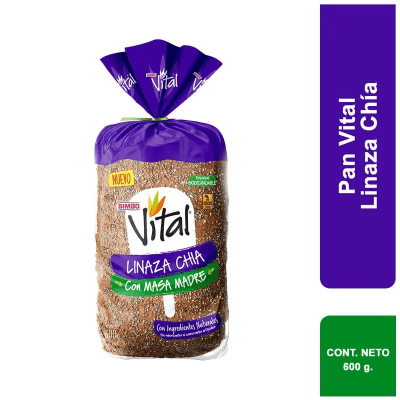 Bimbo Vital Pan de Molde Linaza Chia Bolsa 600gr