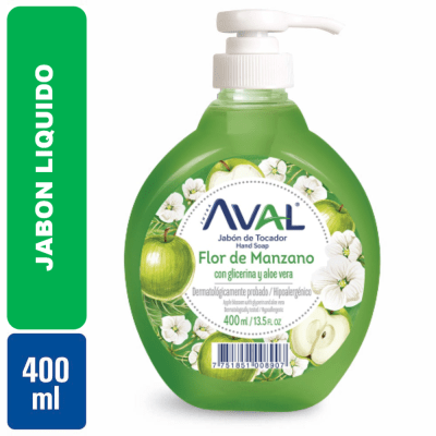 Aval Jabón Líquido Flor de Manzana Frasco 400ml
