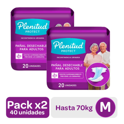 Plenitud Pañal Protect Talla M Pack 2und1