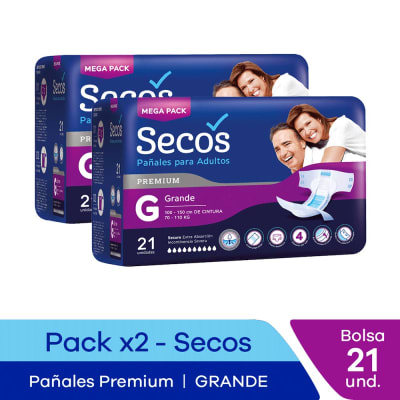 Secos Pañal Premium Talla G Pack 2und1