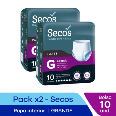 Secos Pañal Pants Talla G Pack 2und1