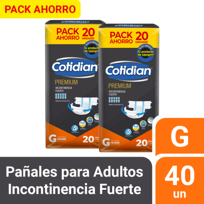 Cotidian Pañal Premium Talla G Pack 2und1