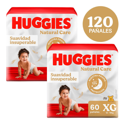 Huggies Pañal Natural Care Talla XG Pack 2und1