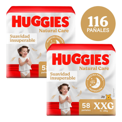 Huggies Pañal Natural Care Talla XXG Pack 2und1