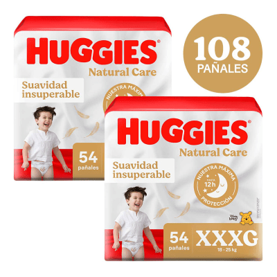 Huggies Pañal Natural Care Talla XXXG Pack 2und1