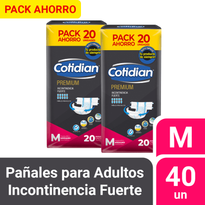 Cotidian Pañal Premium Talla M Pack 2und1