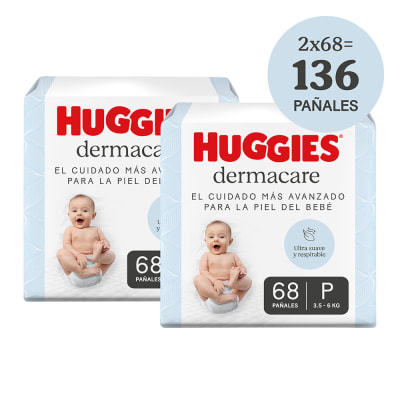 Huggies Pañal Dermacare Talla P Pack 2und