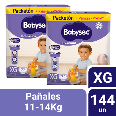 Babysec Pañal Premium Talla XG Pack 2und1