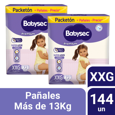 Babysec Pañal Premium Talla XXG Pack 2und
