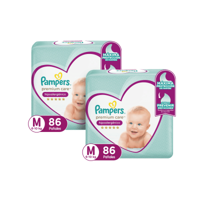 Pampers Pañal Premium Care Talla M Pack 2und