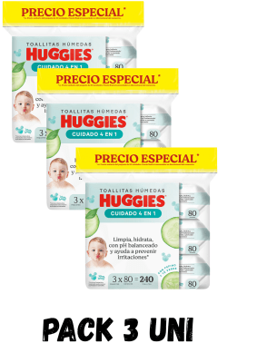 Huggies Toallitas Húmedas One & Done Bolsa 240und Pack 3 und1