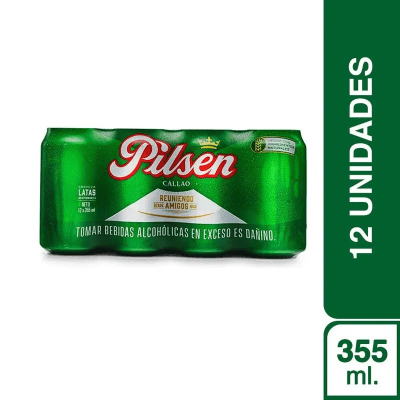 Pilsen Cerveza Lata 355ml Pack 12und