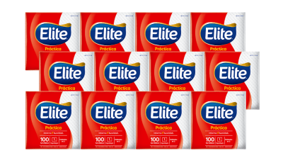 Elite Servilleta Práctica Dobladas en 2 Plancha X 12und