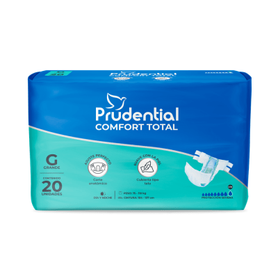 Prudential Pañal Confort Total Talla G Bolsa 20und