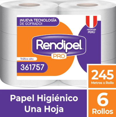 Rendipel Pro Papel Higiénico Rollo 245m X 6und1