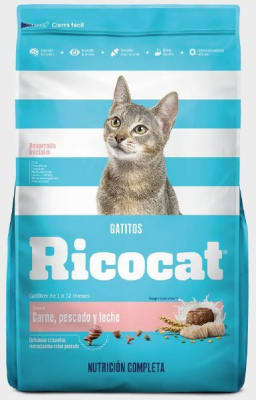 Ricocat Gatitos Sabor Carne, Pescado y Leche Bolsa 1kg