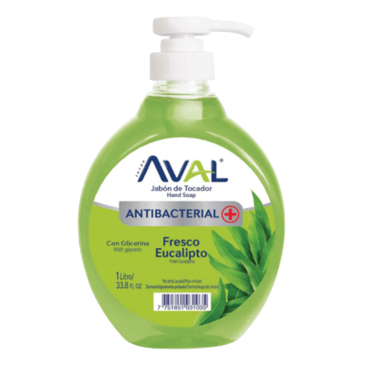 Aval Jabón Líquido Antibacterial Fresco Eucalipto Frasco 1lt