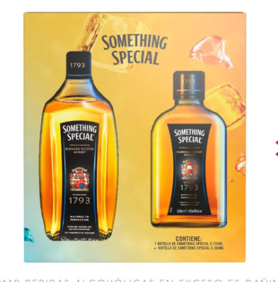 Whisky SOMETHING Botella 750ml + Whisky SOMETHING Botella 200ml1