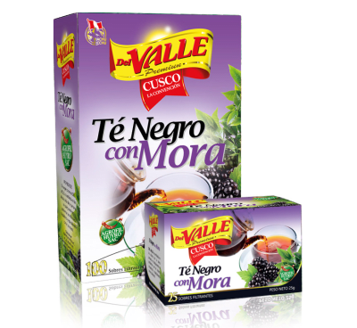 Del Valle Té Negro con Mora Filtrante Caja 25und