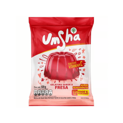 Umsha Gelatina Sabor Fresa Bolsa 120gr1