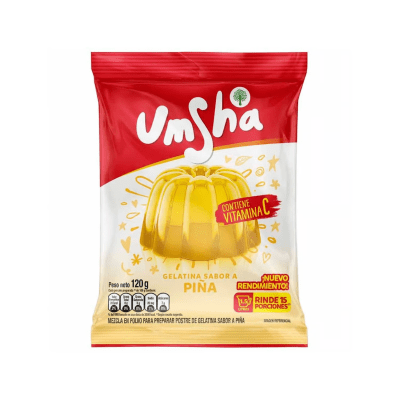 Umsha Gelatina Sabor Piña Bolsa 120gr1