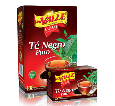 Del Valle Té Negro Puro Filtrante Caja 25und1