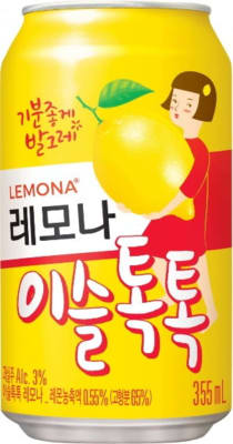 Caja Soju Sparkling Jinro Tok Tok Lemona 355ml x 24 (3%grado alcohol)