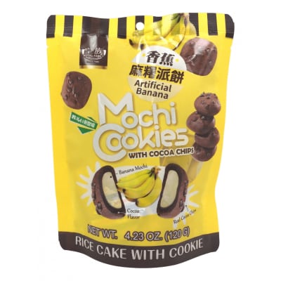 Caja Bolsa Pie Mochi Cookies Banana 120gx24